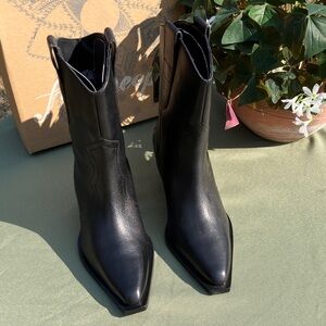 Black Leather Women's Boots